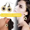 European American Sunflower Earrings Personality Versatile Exaggerated Small Fresh Earrings