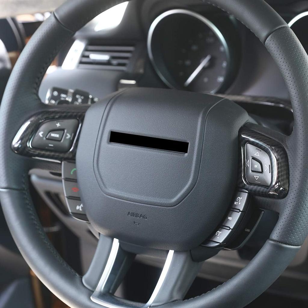 ABS Carbon Fiber Style Car Steering Wheel Button Frame Trim for Land Rover Range Rover Evoque 2012-2017 Car Interior Modification Decorative