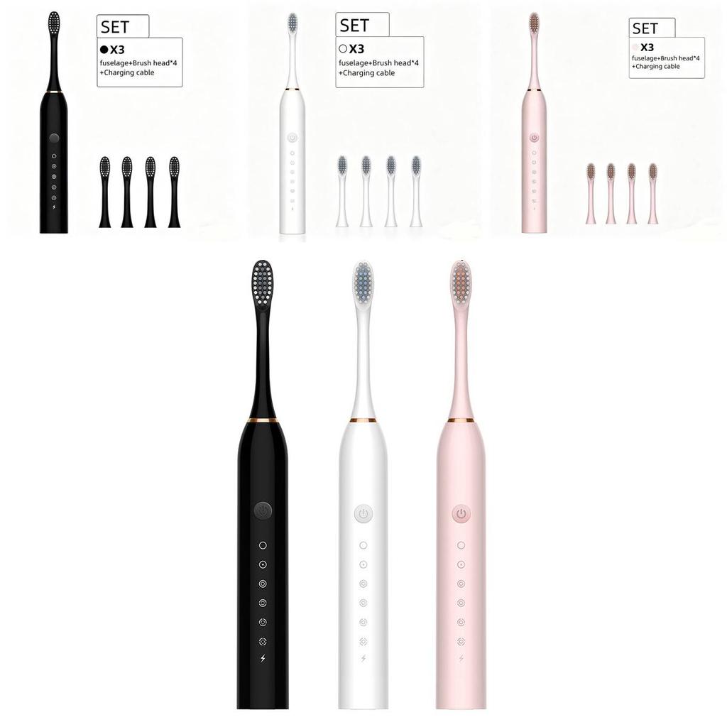 Portable Electric Toothbrush Set For Adults With Soft Bristles And Multimode Functionality