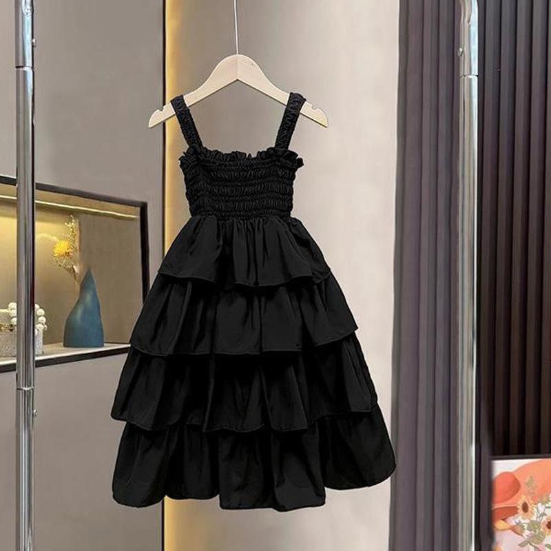 Girls Summer Dress Children Layers Slip Long Gown Kids Birthday Party Vestidos Clothes Teenager Casual Sling Clothing