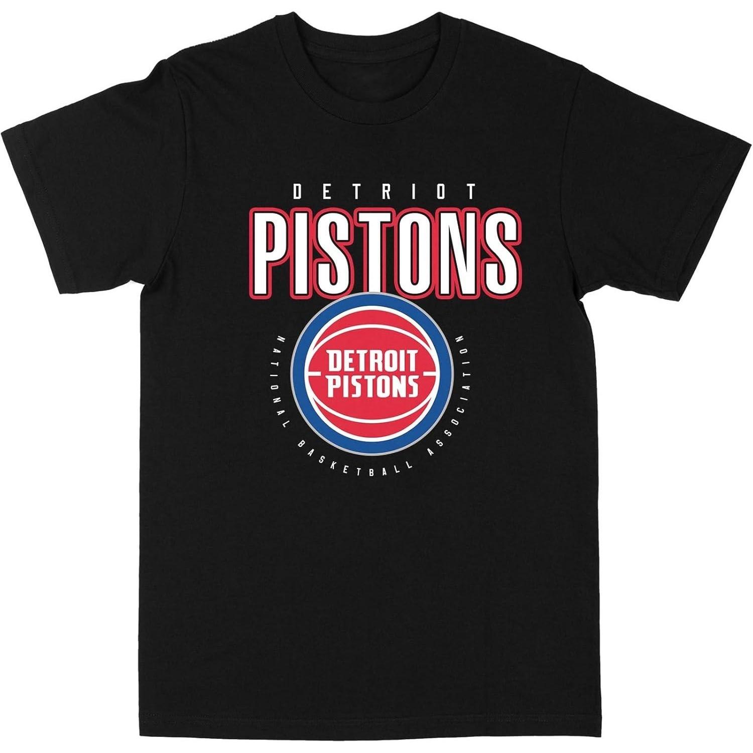 Черная футболка с контурным логотипом Detroit Pistons из НБА S
