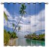 High-Density Blackout Curtains Beach Curtains Seaside Vacation Series 9 Digital Printing Blackout Curtains