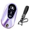 BAGOOD Smart Key Case, Key Holder, Mercedes-Benz Key Case, S-Class, C-Class, Stylish, TPU, Ultra Lightweight, 4 Colors (Murasaki Transparent)