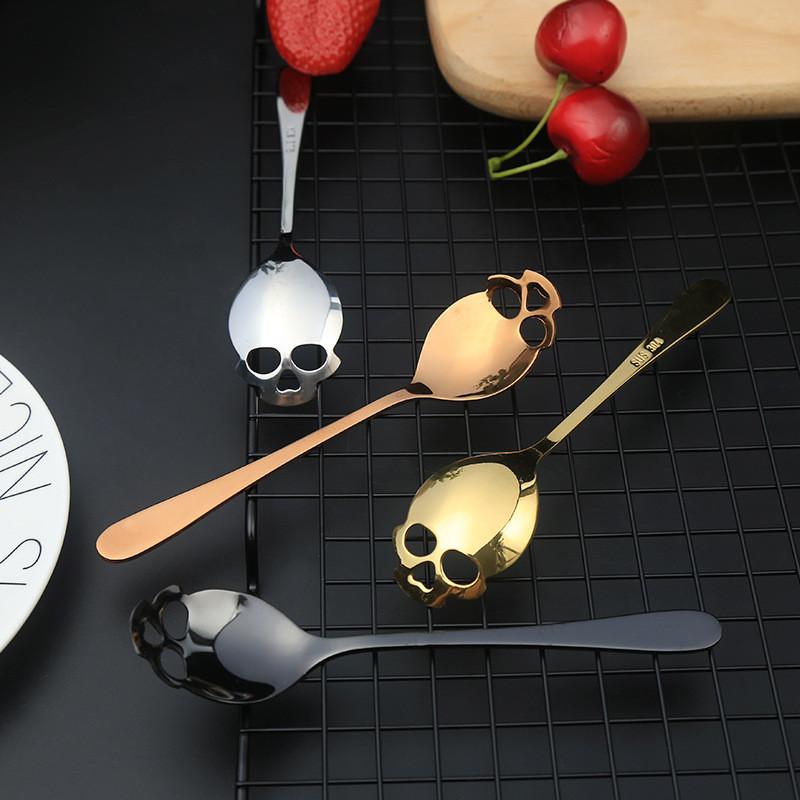 Elegant Skull Head Coffee Spoon Durable Stainless Steel Stirring Spoon