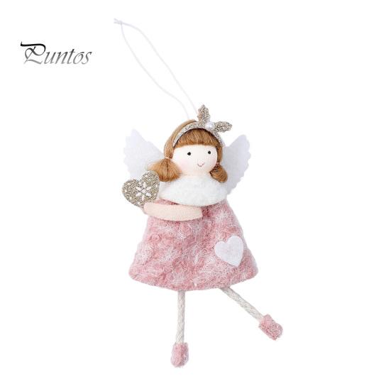 Pastel Color Seasonal Ornament Christmas Plush Doll Ornament, Xmas Tree Decorative Angel Cute Keepsake for Pendant Tree, Winter Holiday Home