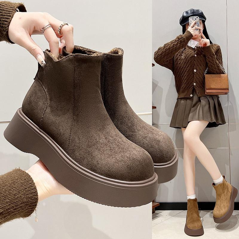 Dámské Velké Velikosti Měkká Podrážka Zvyšující Zimní Teplé Kožešinové Jedny Protiskluzové Sněhule Plyšová Podšívka Kotníkové Boty Venkovní Sportovní Bavlněné Boty