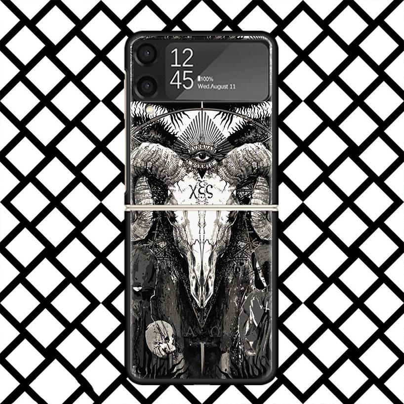 Devil Satan Dark Phone Case For Samsung Z Flip 7 6 5 4 3 Galaxy ZFLIP7 ZFlip6 5G Flip5 Flip4 Flip3 5g Black Hard Cover