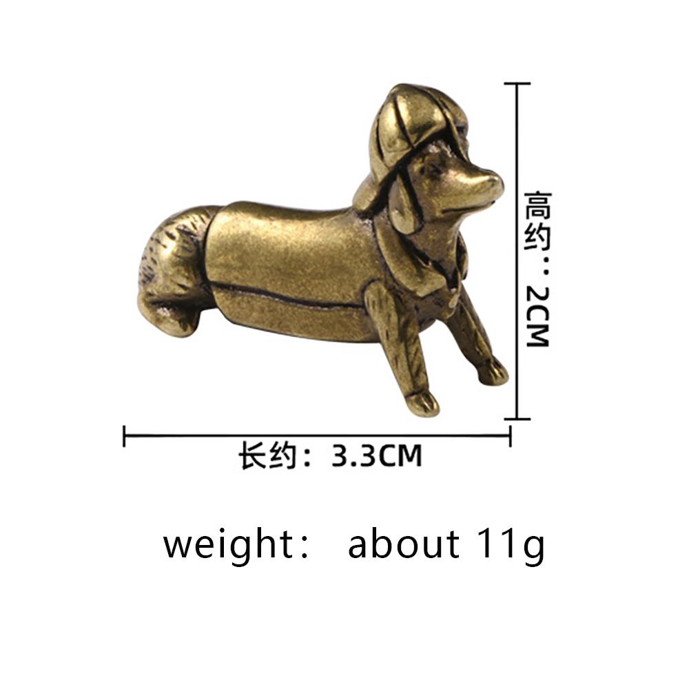 Dachshund Brass Pet Dog Decorative Figurines Cute Animal Desk Decoration Miniatures Metal Figurines Lucky Dog Decoration Home