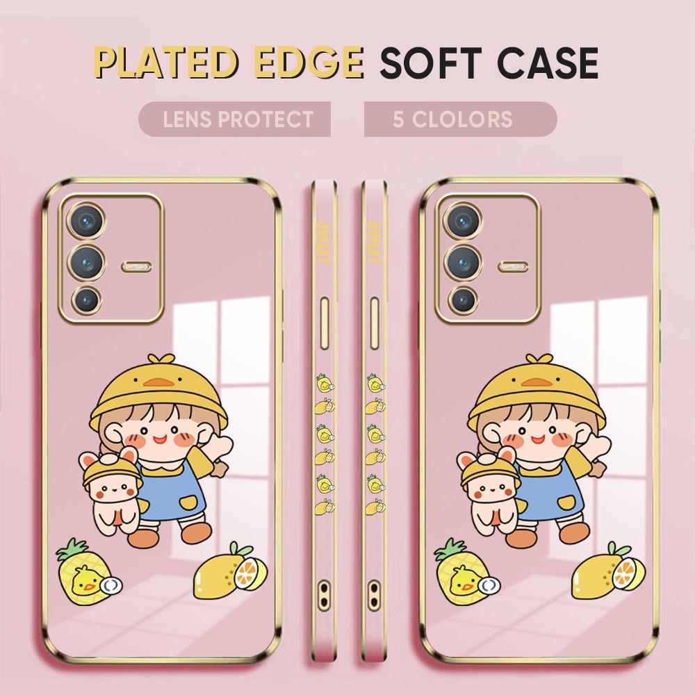 For Honor 90 70 50 X7a X9a P30 Pro P40 Lite Infinix Hot 40i 30i Vivo Y22 Y18 V30 Pro V40 Lovely Girl Pattern Full Lens Protect Shockproof Casing