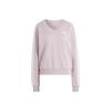 Striped V-Neck Long-Sleeve Sports Sweatshirt for Women, Light Pink