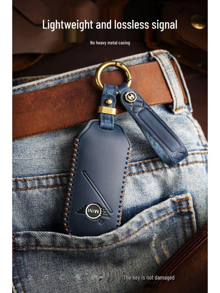 New Handmade Genuine Leather Key Case for BMW MINI