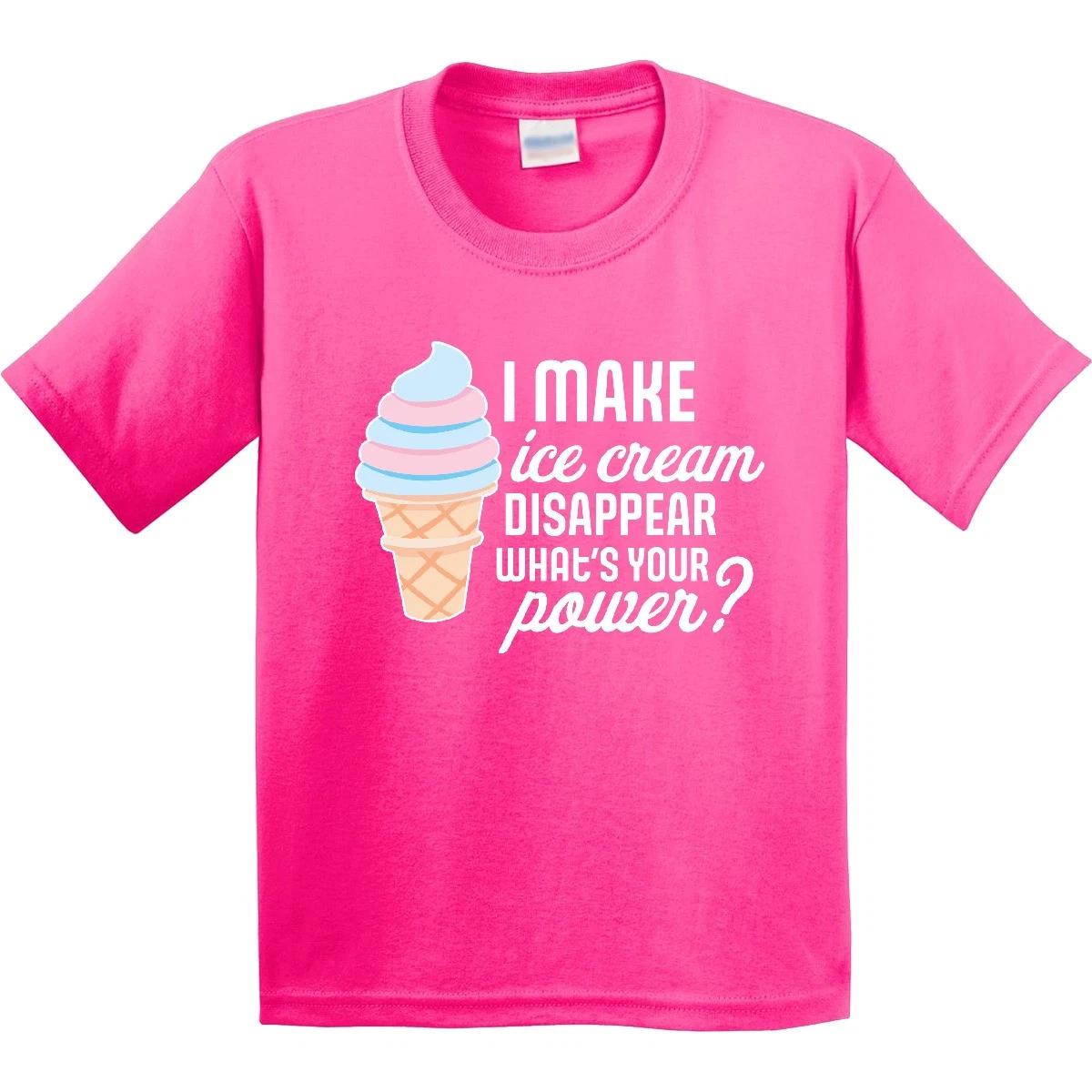 Inktastic I Make Ice Cream Disappear What s Your Power Youth T-Shirt Food Month 100
