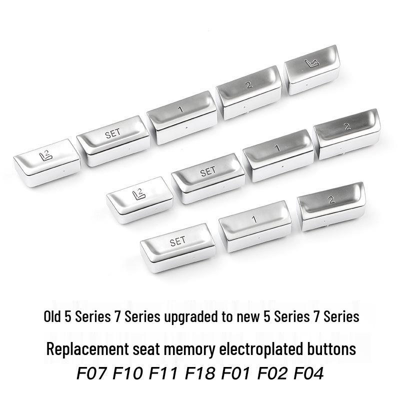 

BMW Seat Memory Button Covers: Electroplated Silver for 5 Series & 7 Series F10/F11/F18/F07/F01/F02/F04. Left 3 Buttons