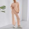 Home Set: Loose, Comfortable, Casual Solid-color Long-sleeved Top, Pullover Sweater, Women's Straight-leg Wide-leg Trousers, Two-piece Set