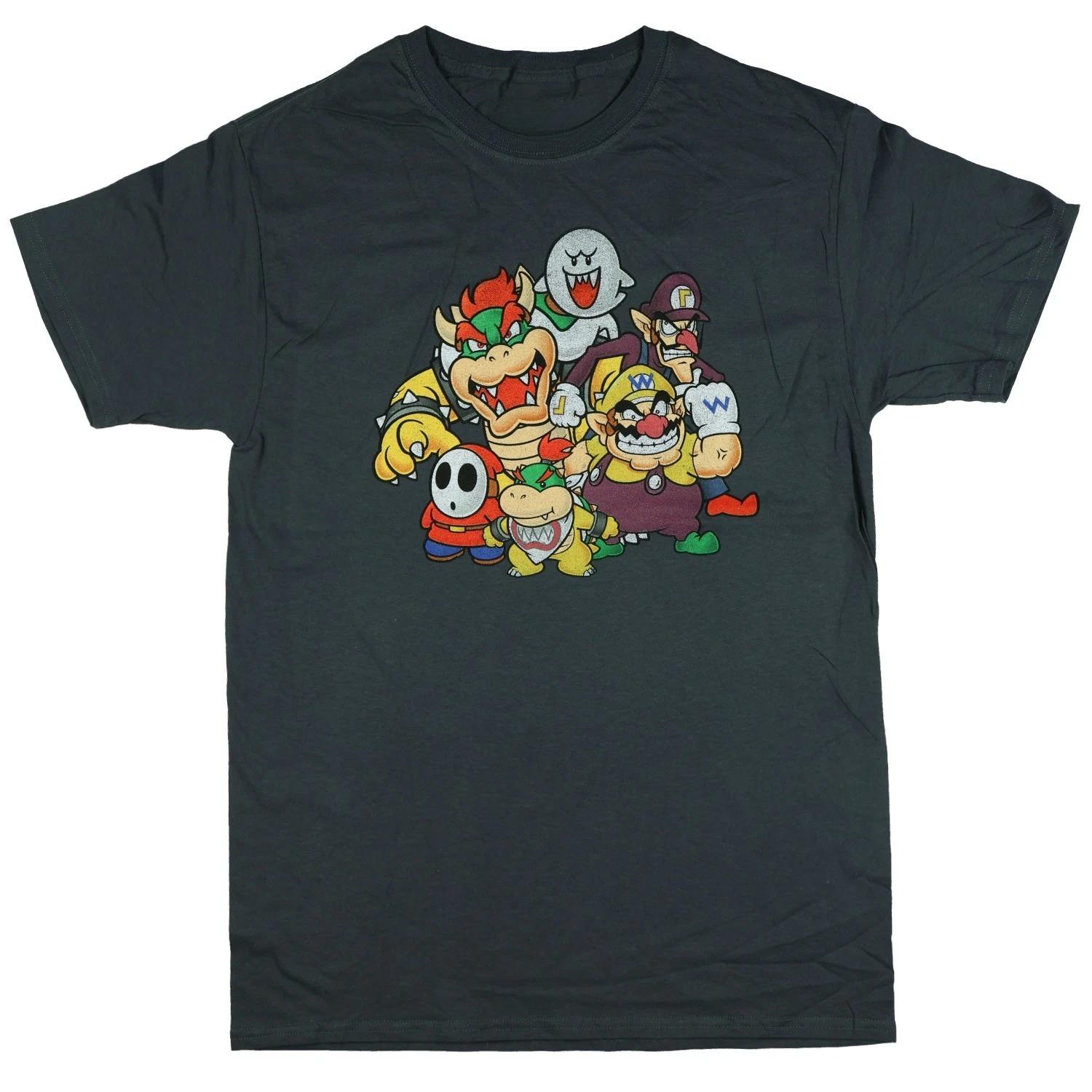 

Super Mario Shirt Mens Villains Bowser Boo Waluigi Short Sleeve Tee S