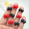 30 Pcs New Kawaii Cartoon Black Red Bow Knot Resin Scrapbook Diy Decorative Hair Clip, Pendant Jewelry Manicure Accessories A52
