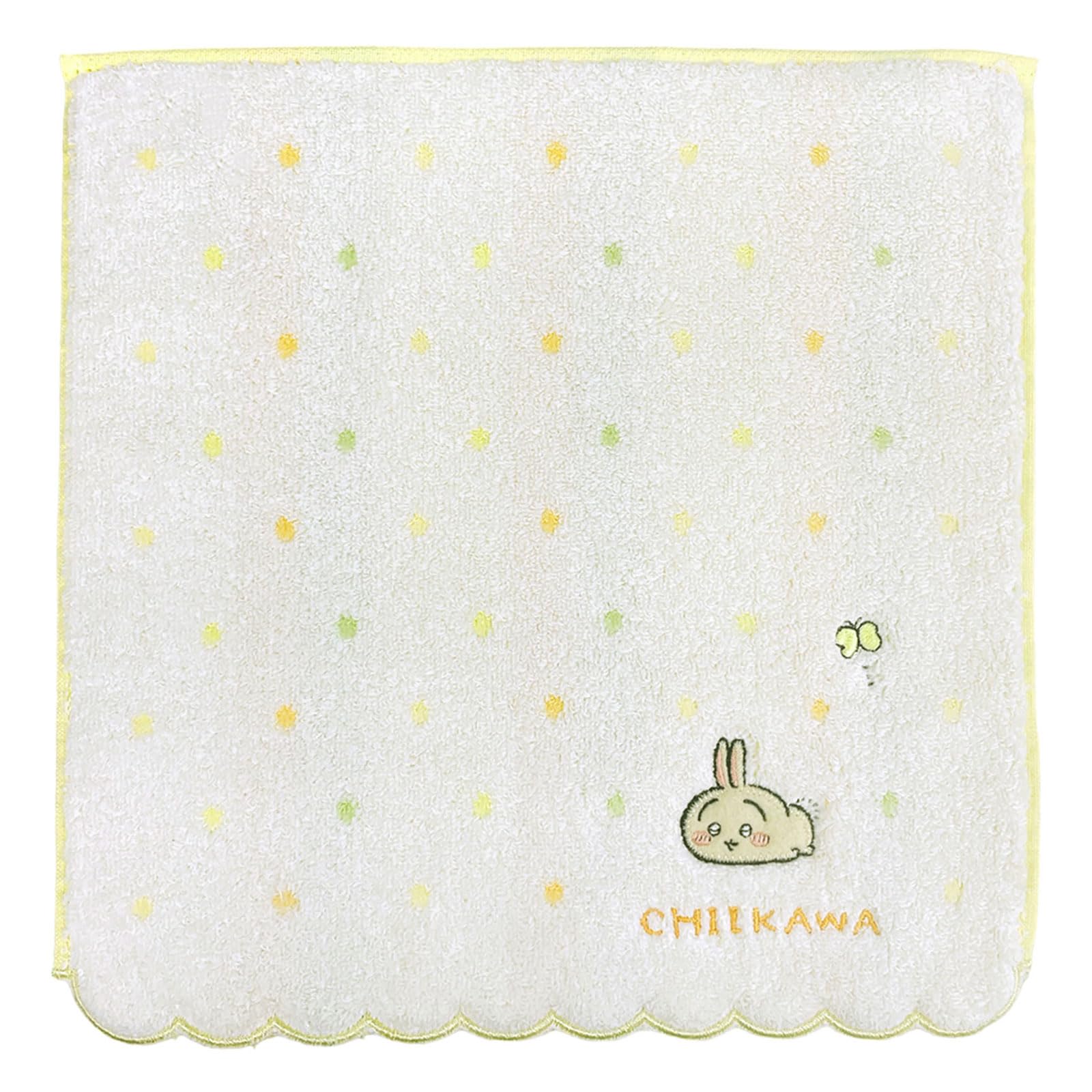 Chiikawa Towel Dot Pattern 27108002 25cm Wide x 25cm Long Women s Handkerchief, (27108002B), Yellow, Approx.