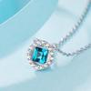 Fashion Dream Blue AAAA Zircon Charm Necklace Women's Silver Clavicle Chain Necklace 925 Sterling Silver Women's Necklace
