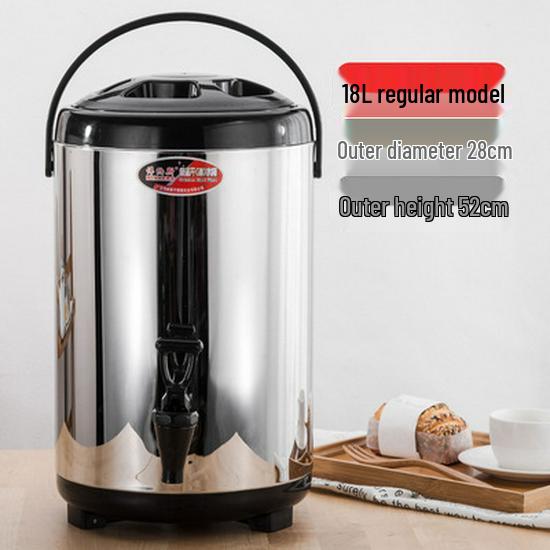 Commercial Stainless Steel Insulated Double-Layer Bucket for Milk Tea & Soy Milk, Large Capacity 