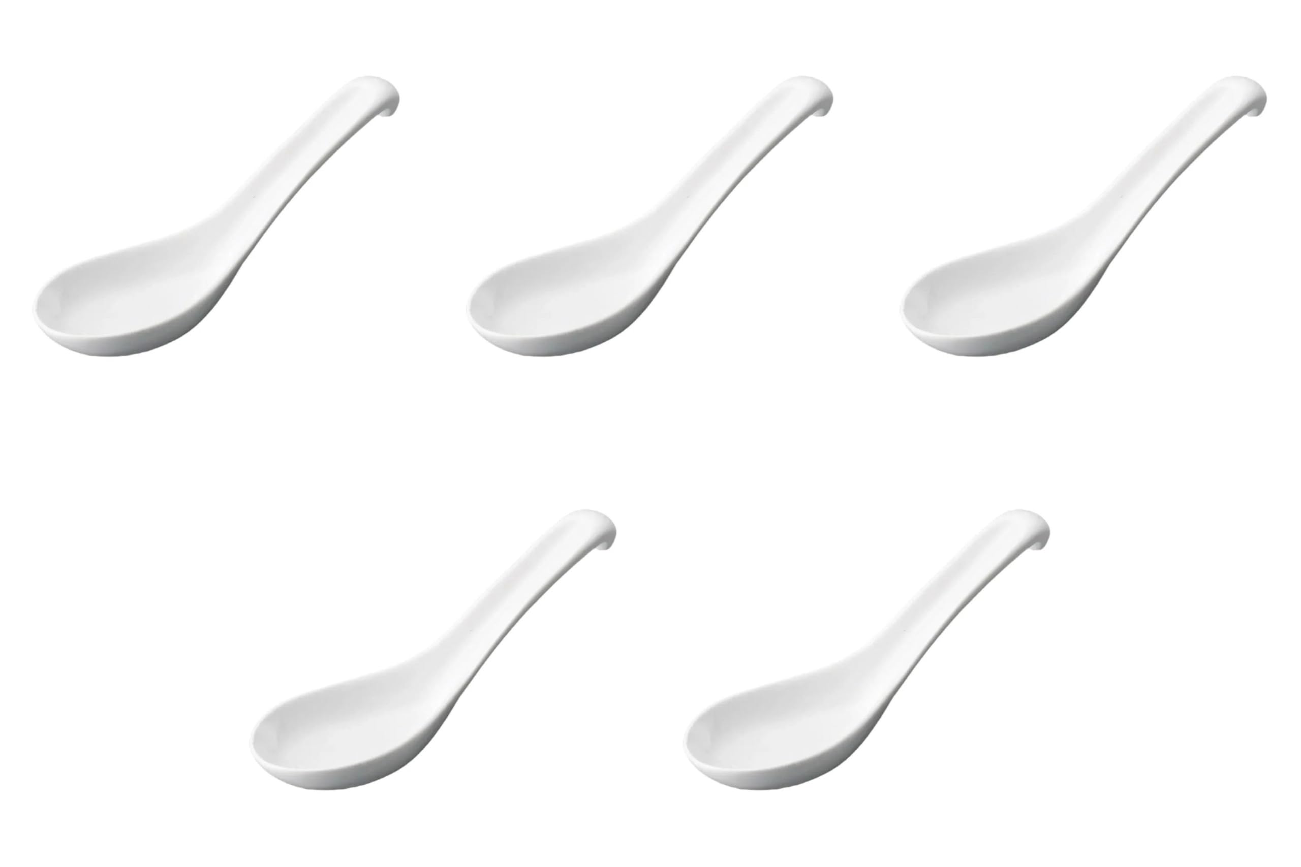 

Set of 5 New Rice Spoons x Chinese Rice Reinforced Setomonohonpo 6.0 [17 4.3 cm] Spoons, Porcelain, білий