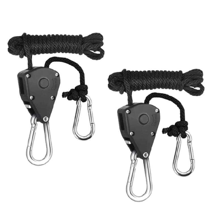 

Heavy Rope Hanger Adjusted Internal Gear Ratchet Pulleys Rope Plant Growth Tent Rope with Hook 1