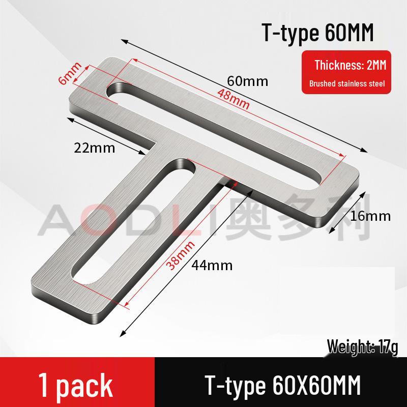 Stainless Steel 90° Movable L-Shaped Corner Bracket with Long Hole for Shelf Support
