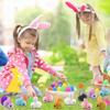 24/48Pcs Plastic Easter Egg with Rabbit Figure Creative Fashion Easter Basket Filler Egg Cartoon Hunt Games Supplies