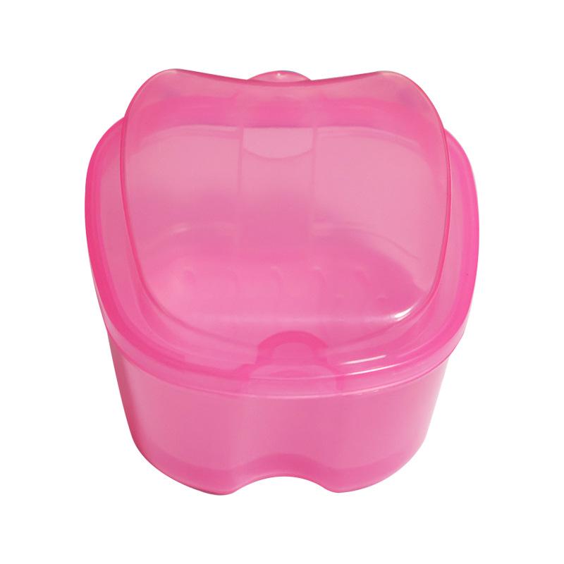 

Apple-Style Denture Cleaning Box - Multiple Colors, Plastic прозорого рожевого кольору