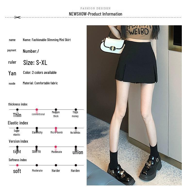 Women's Spring-Summer 2024 Petite Midi Bodycon A-line Skirt with Anti-exposure Shorts and High Waist Design