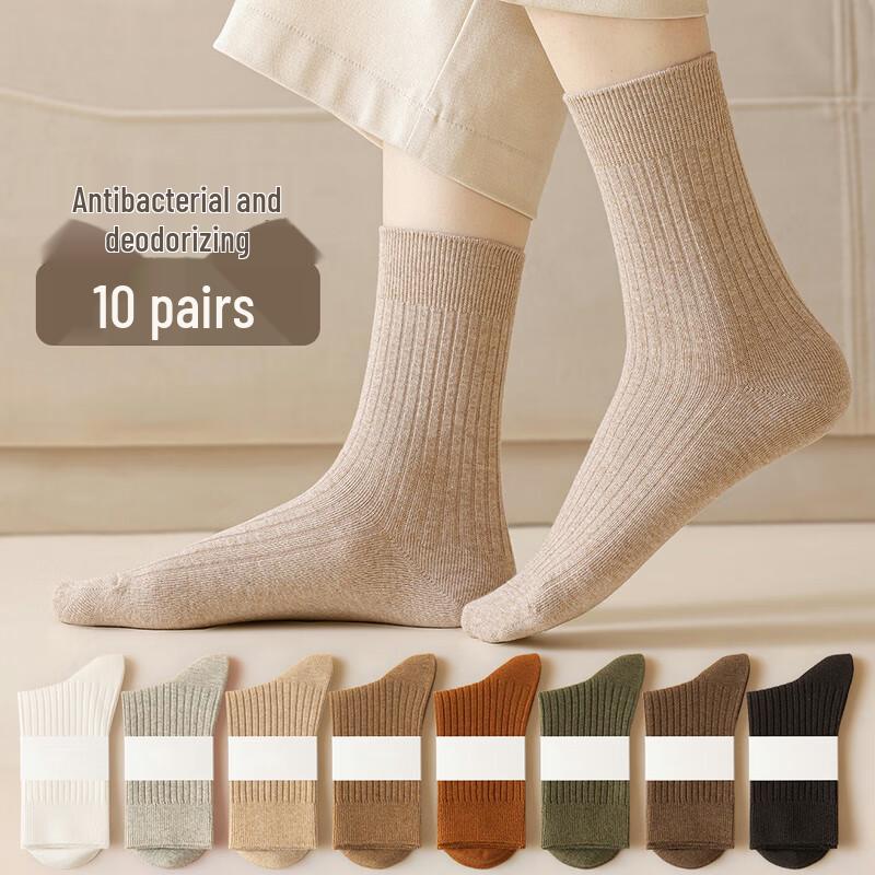 

Yuzhaolin Women s Mid-Tube Cotton Socks (10 Pairs) 39
