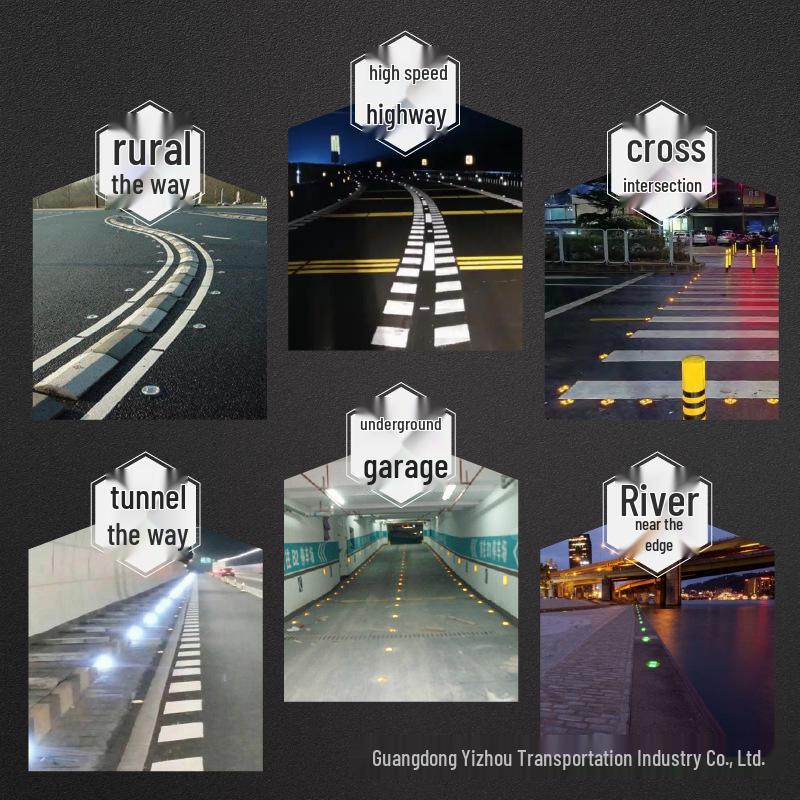 Double-Sided Solar Aluminum Road Stud Light - Reflective Highway Marker for Safety & Guidance