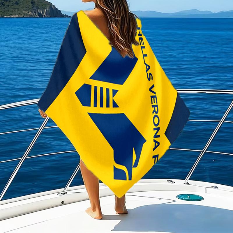 Hellas-Verona Crest Beach Towel - Soft, Absorbent Microfiber, Lightweight, Ideal for The Beach, Parties, Travel, Camping Fan Gifts