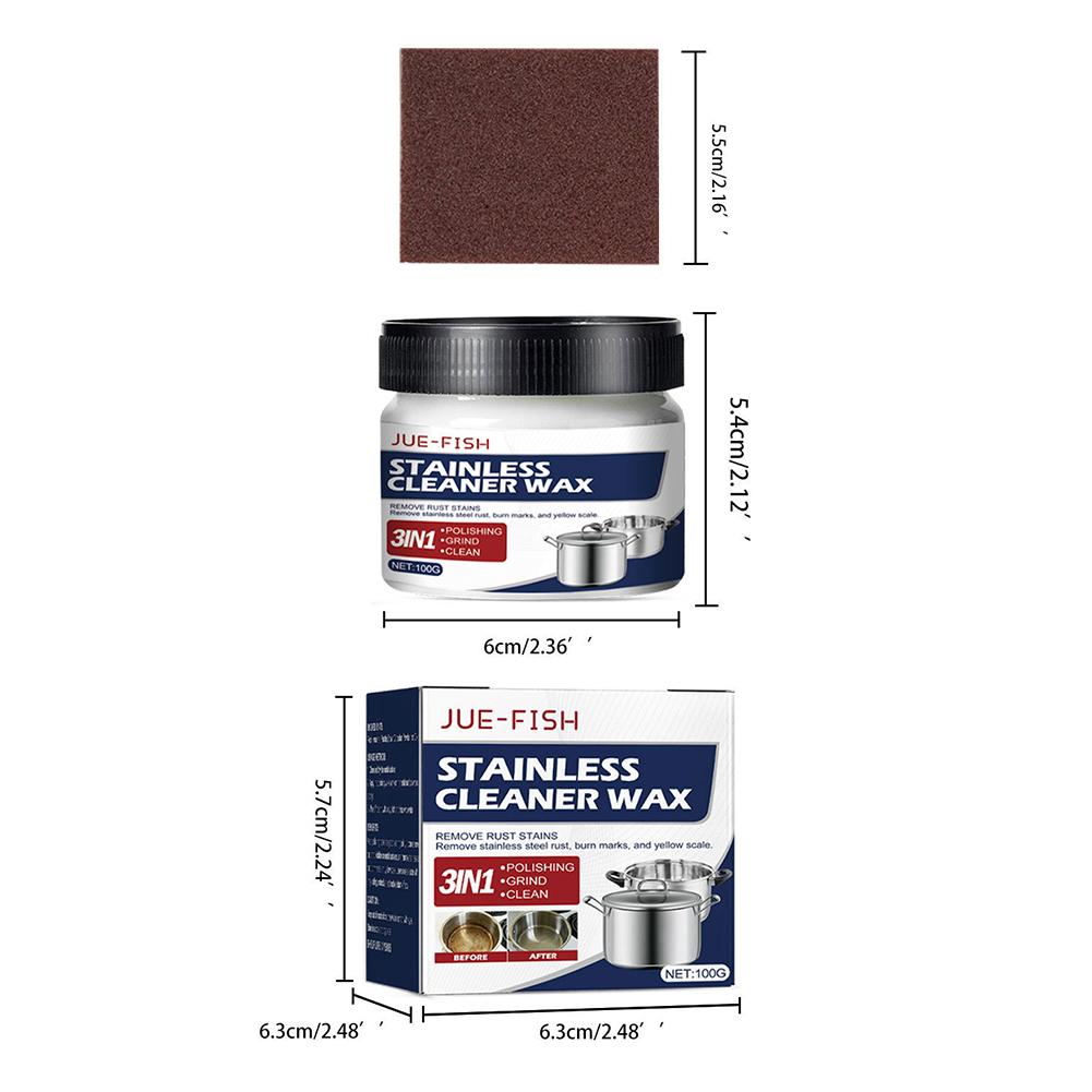 

100 мл воск для полировки металла, нержавеющая сталь, мощный очиститель пятен, обезжиривающий воск для чистки кастрюль, раковин, плит 100ml