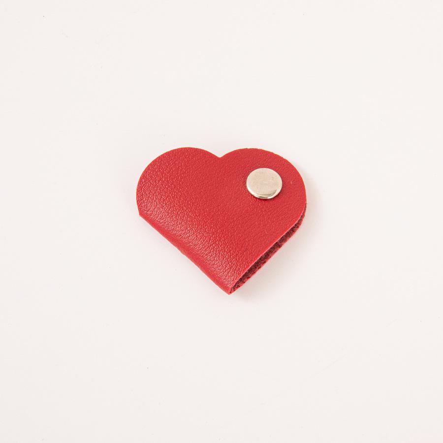 Heart-shaped Leather Cable & Earphone Organizer Winder