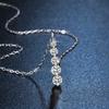 New 5-Stone DVVS1 Moissanite LuxuriousStraight Gradient V-Neck Calabash Long Collarbone Chain Fashion Pendant Necklace for Women