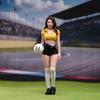 Soccer Figurine with Ball Realistic Mini Figurines Display Model Compact