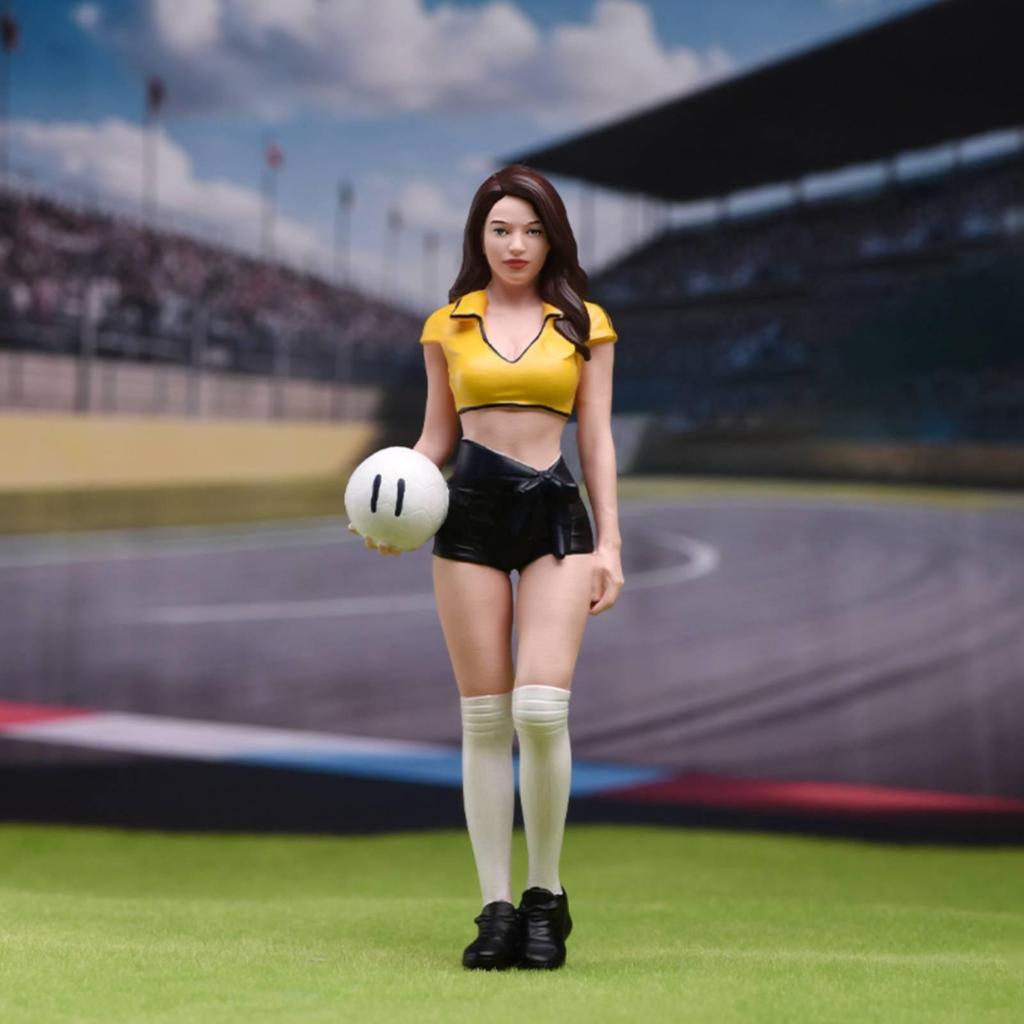 Soccer Figurine with Ball Realistic Mini Figurines Display Model Compact
