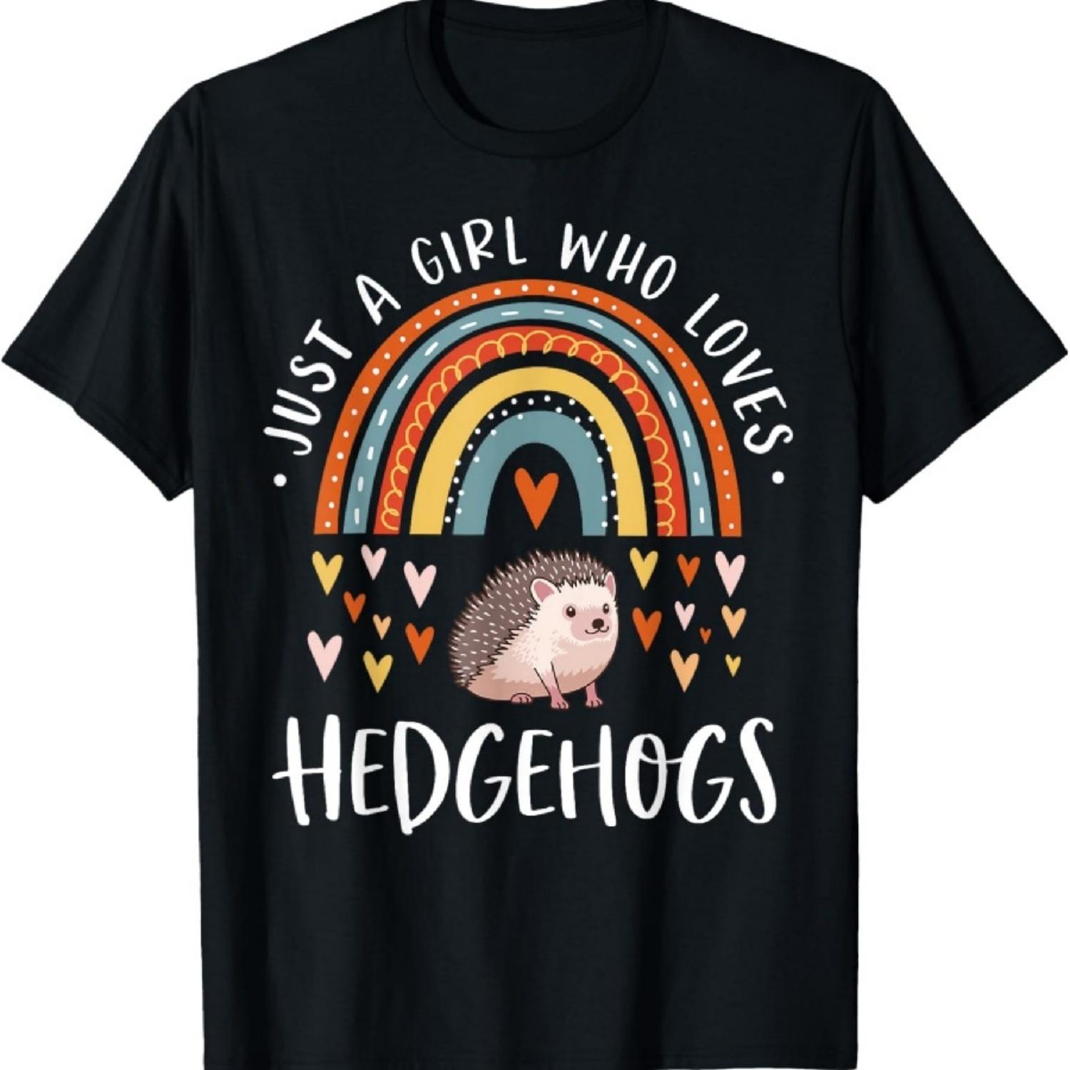 

Rainbow Hedgehog Shirt Girls Just A Girl Who Loves Hedgehogs T-Shirt XXXXXL чорний