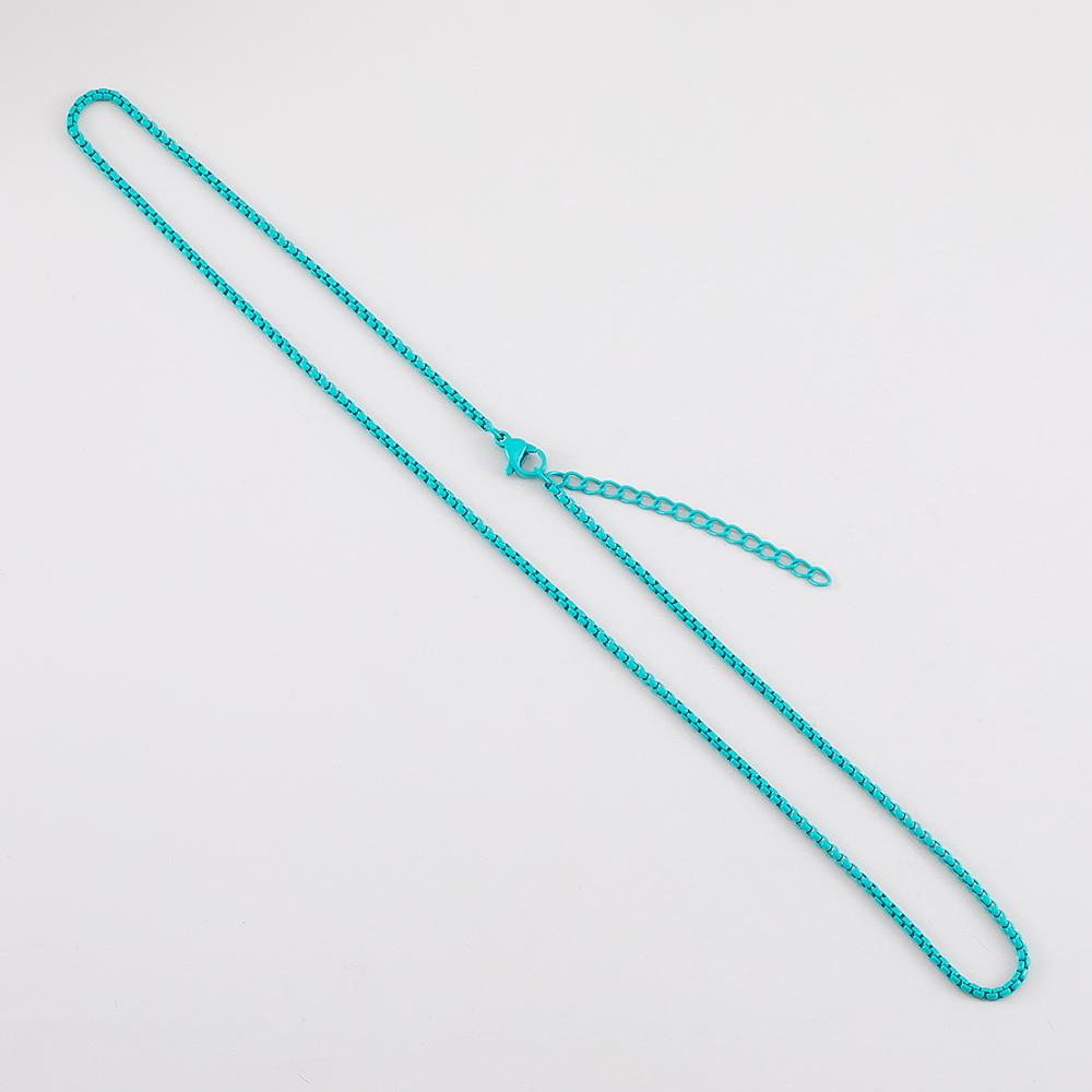 2pcs 1pc 7 Color Stainless Steel Painted Chains Candy Color Box Chain Necklace DIY Basic Summer Choker Chain Punk Jewelry Making