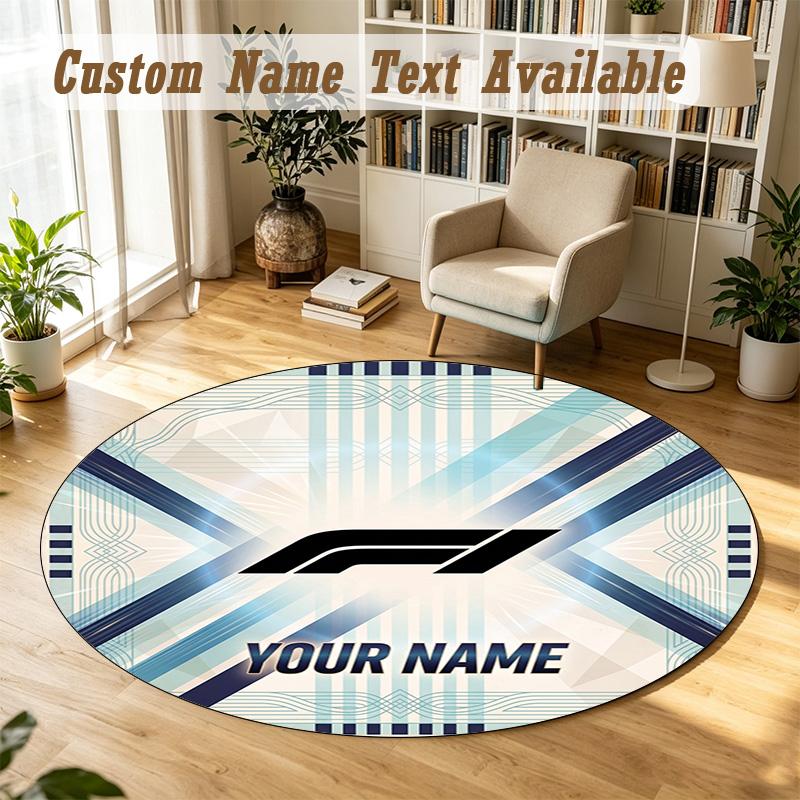 Round Rug Custom NameAston Martin Pattern Non Slip Carpet Home Floor Decor