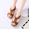 2024 New Summer Sandals Women's Round Toe Open Toe Flat Sandals Slip-on Casual Women Sandals Beaded Sandals Beach Shoes