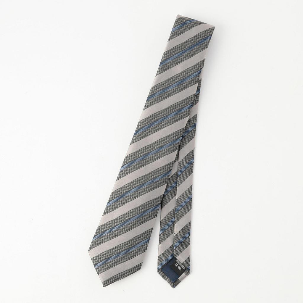 [Comme Ca Ism] Textured Weave Regimental Stripe Necktie 47-06NK06-205 Gray F