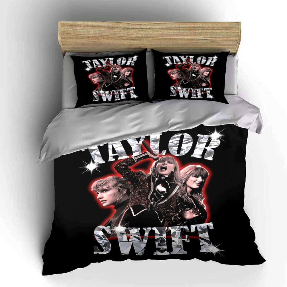 Set Copripiumino Scintillante Design Taylor Swift Copripiumino Federe (1*Copripiumino 2*Federe, senza piumino)