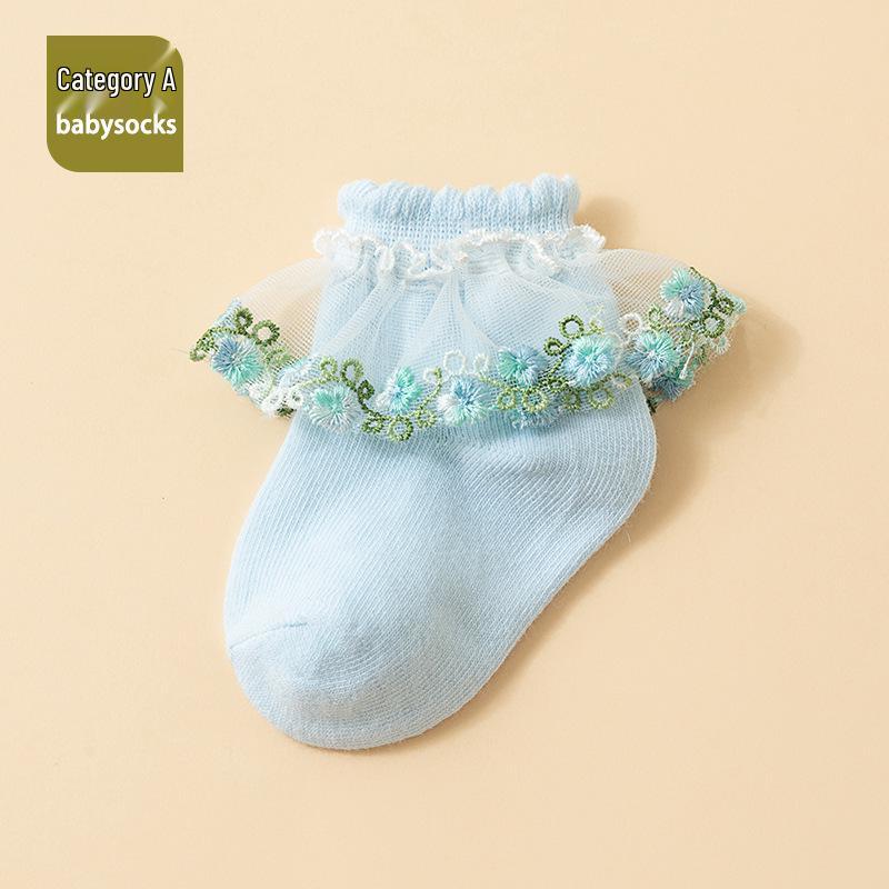Breathable Lace Mesh Cotton Baby Socks for Boys & Girls - Spring/Autumn