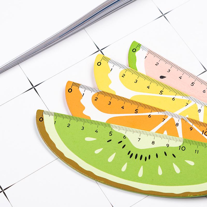 Fruit Wooden Ruler Measuring Ruler Creative Modeling Teaching Rewards Prizes Decor Gift Kawaii Stationery Student supplies