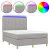 VidaXL Sommier à Lattes de Lit avec Matelas et LED, Lit Rembourré, Lit Double, Lit Adulte de Chambre à Coucher Intérieur, 3135597