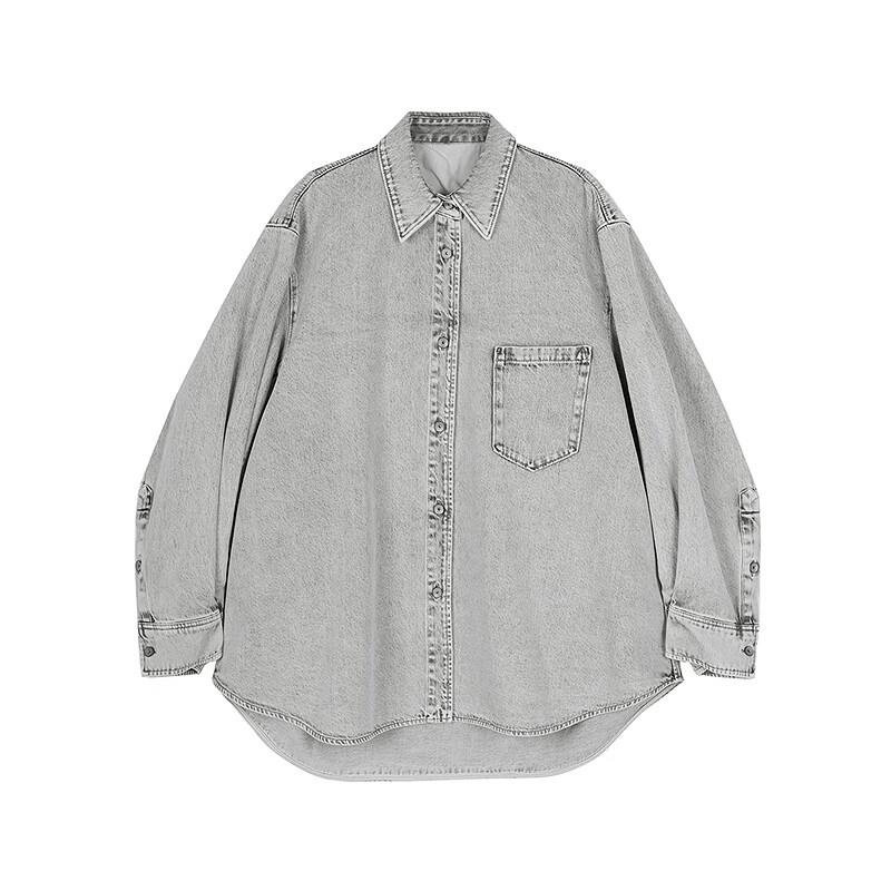 JNBY Women's Casual Washed Pleated Long Sleeve Shirt
