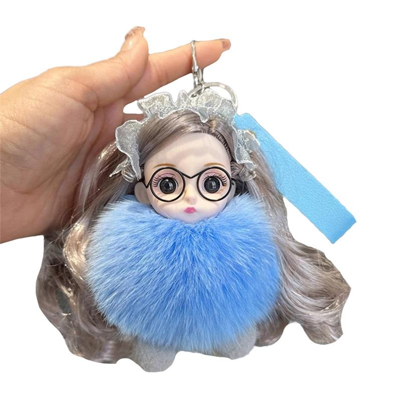 Stuffed Doll Keychain Cute Girl Portable Plush Toy Lightweight Keychain for Backpack infant Kids Girls Plush Animals