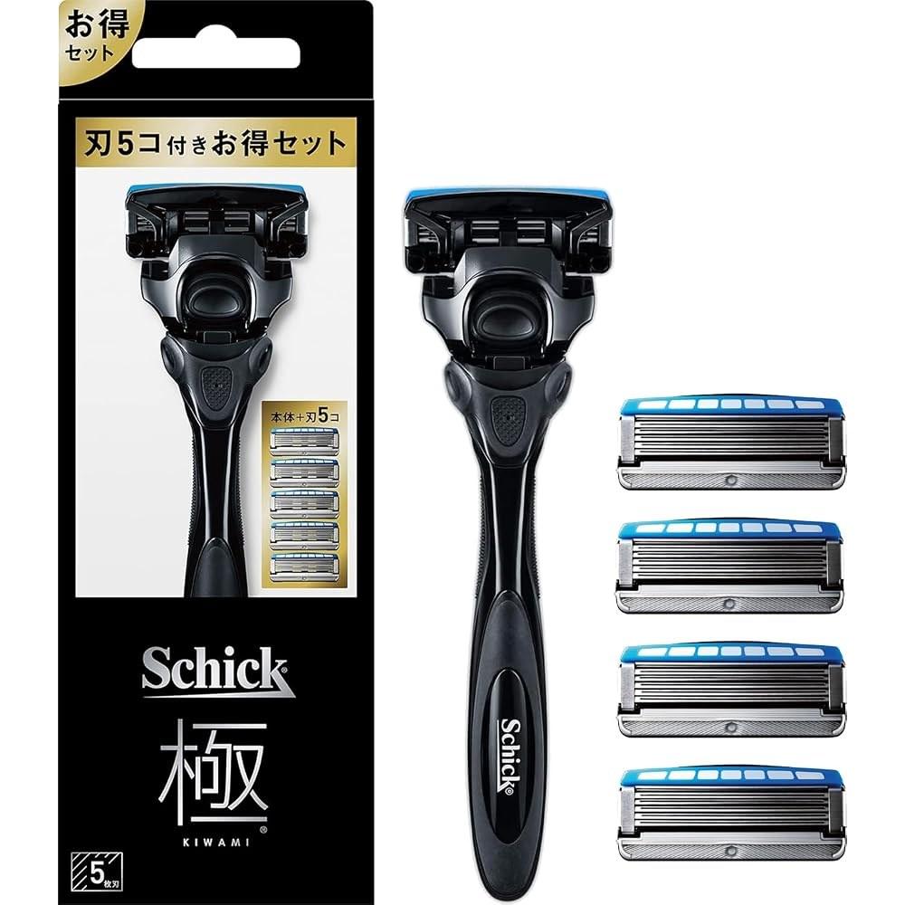 Schick KIWAMI 5-Blade Combo Pack with Holder (1 Razor + 4 Blades) Shaving Razor