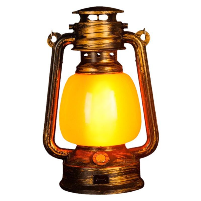 Cross-Border Retro Lantern: Charging Bar Table, Decorative Atmosphere, Outdoor Camping Desk Lamp